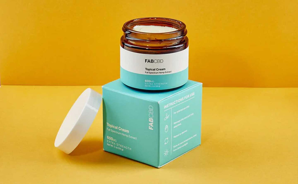 jar and box of fab cbd cream