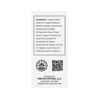 Rear label close-up showing ingredient list and QR code on the CBD Body Salve packaging by CBD Body Salve.